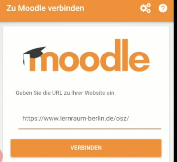 Screenshot Moodle App Start Anmeldung